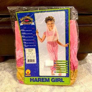 New Girls Halloween Costume of Harem Girl Genie Jumpsuit & Headband with Veil